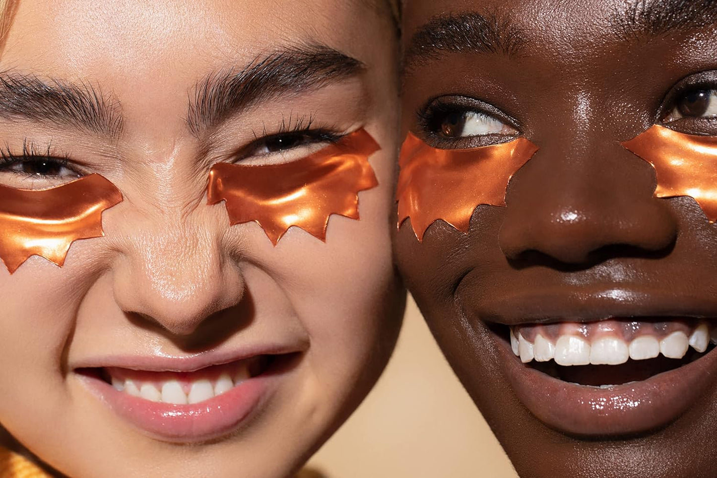 Live Tinted Rays Copper Peptide Eye Masks - Cooling, Brightening, and Nourishing Under Eye Patches, Reduces Fine Lines, Depuffs, & Hydrates with Copper Peptides, Banana Extract, and Bakuchiol - 1 Pair