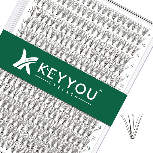 Lash Clusters 300Pcs Individual Lashes 10D 0.1D Curl 9-18MMIX Lash Extensions Clusters Lashes Soft&Natural False Eyelashes Individual DIY Eyelash Extension at Home(10D-0.1D,9-18MIX)