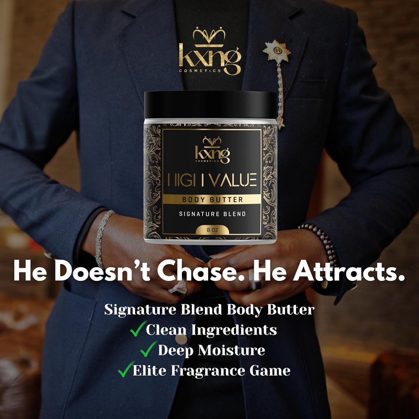 KXNG Cosmetics, Body Butter, Organic Skin Care for Men and Women, Body Moisturizer Lotions and Creams, Raw Shea Butter, Cocoa Butter, Mango, Coconut Oil, Hand, Foot, All Skin Types (High Value XL)