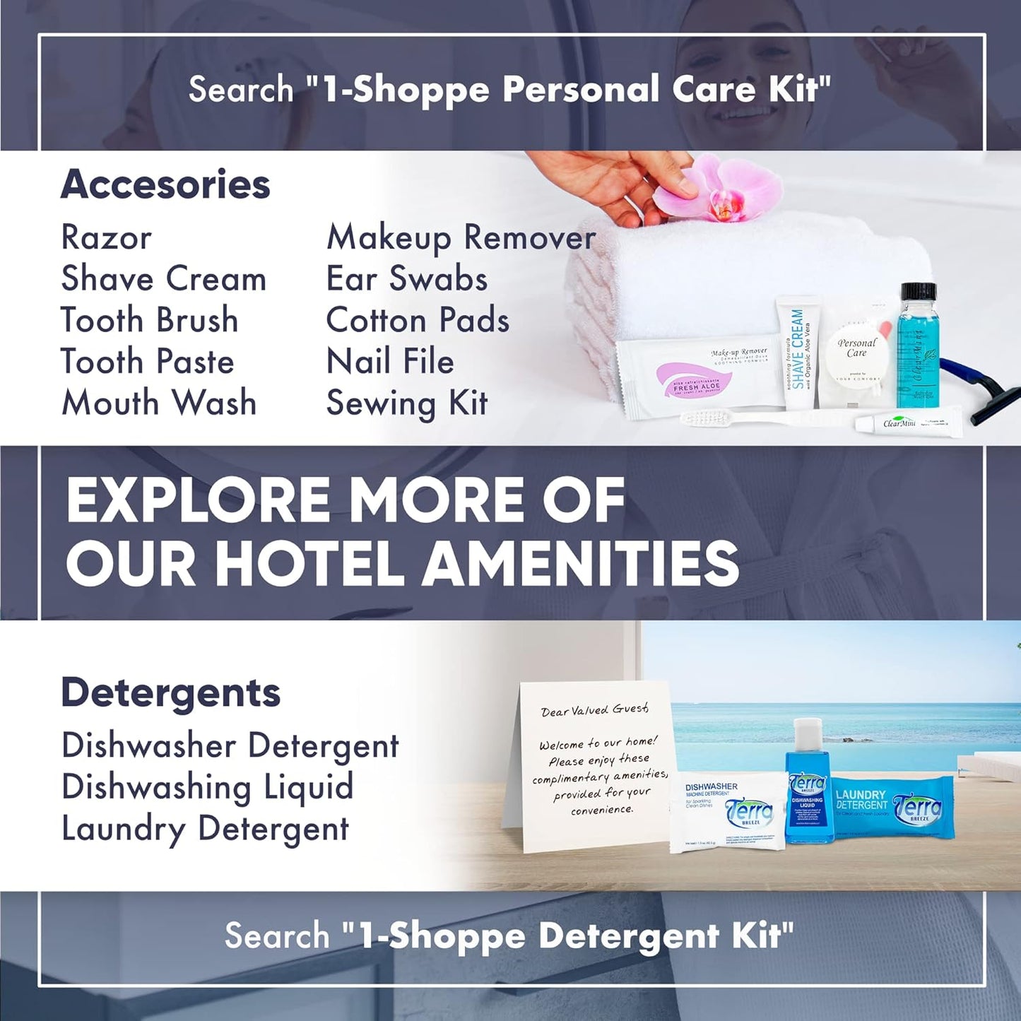 Desert Breeze | 1-Shoppe All-In-Kit | Hotel Size Amenities Set | Hotel/AirBnB/VRBO/Vacation Rental Soap Set | (75 pcs)