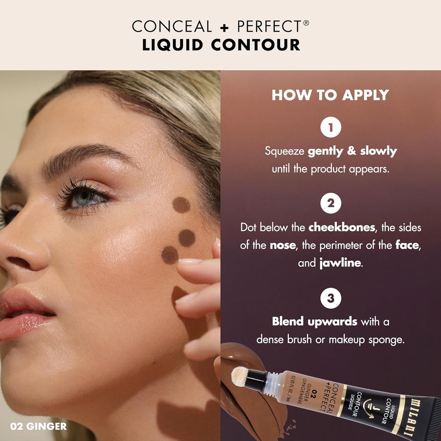 Milani Conceal + Perfect Liquid Contour for Added Definition, Face Lift Collection - Cocoa