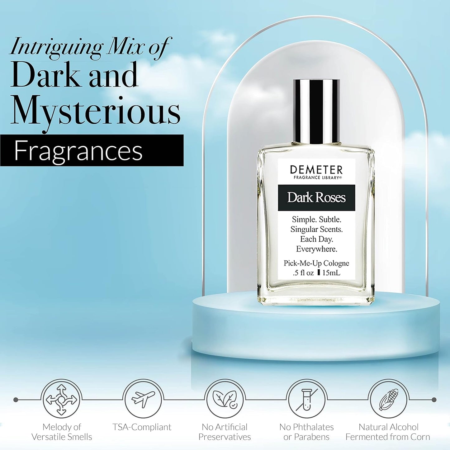 DEMETER Fragrance's Dark Flowers Humongous Miniature Set of 4 - Witching Hour - Dark Roses - Vampire Blooms - Transfixed - Perfume Sampler Set for Women