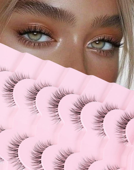 Natural Lashes False Lashes False Eyelashes Wispy Lashes Natural Eyelashes Wispy Eye Lashes Clear Band Lashes UP15