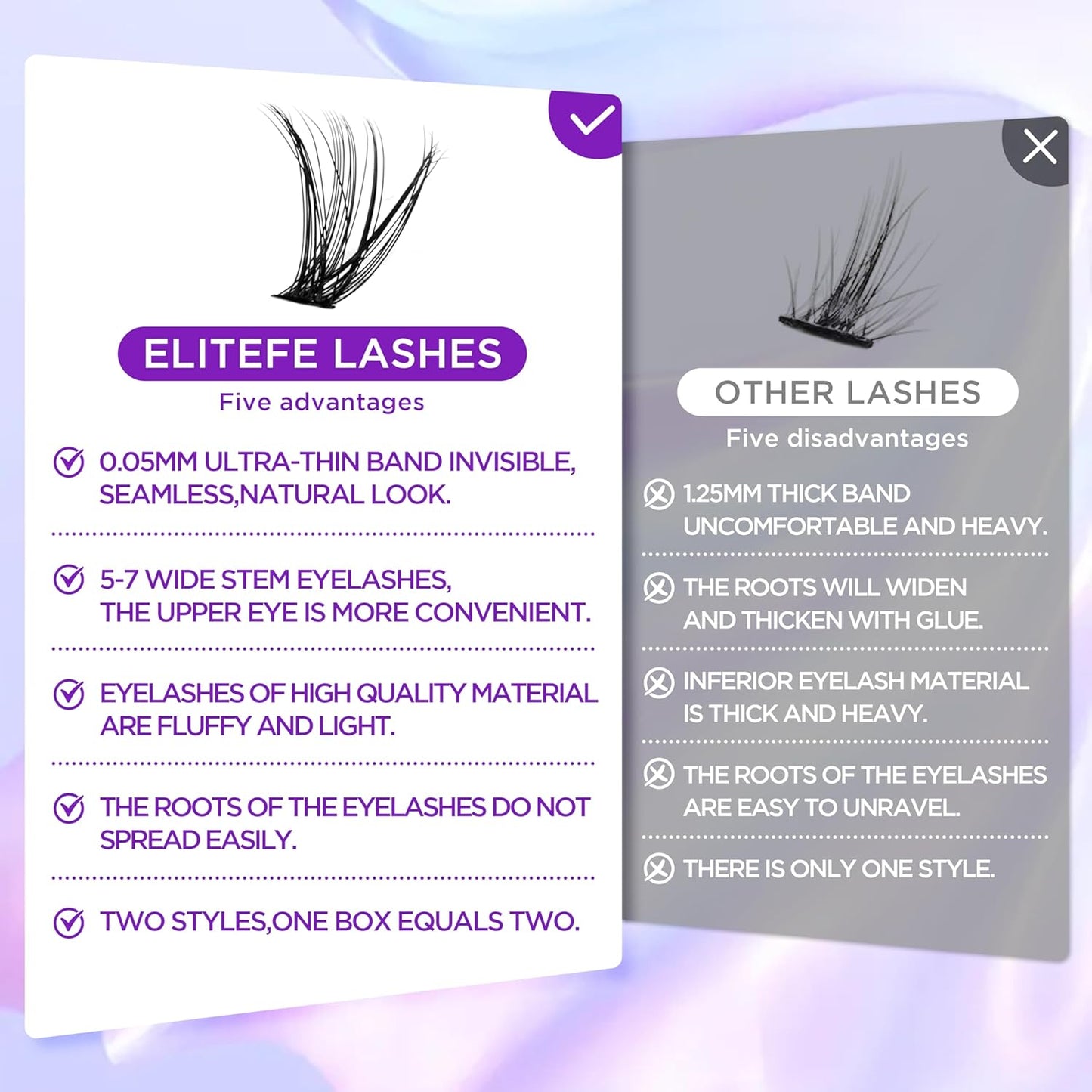 Lash Extension Kit DIY Lash Clusters Kit Eyelash Extensions Individual Lashes Extensions with (Bond,Seal,Tweezers,Remover,168Pcs,Aurora,8-16mm)