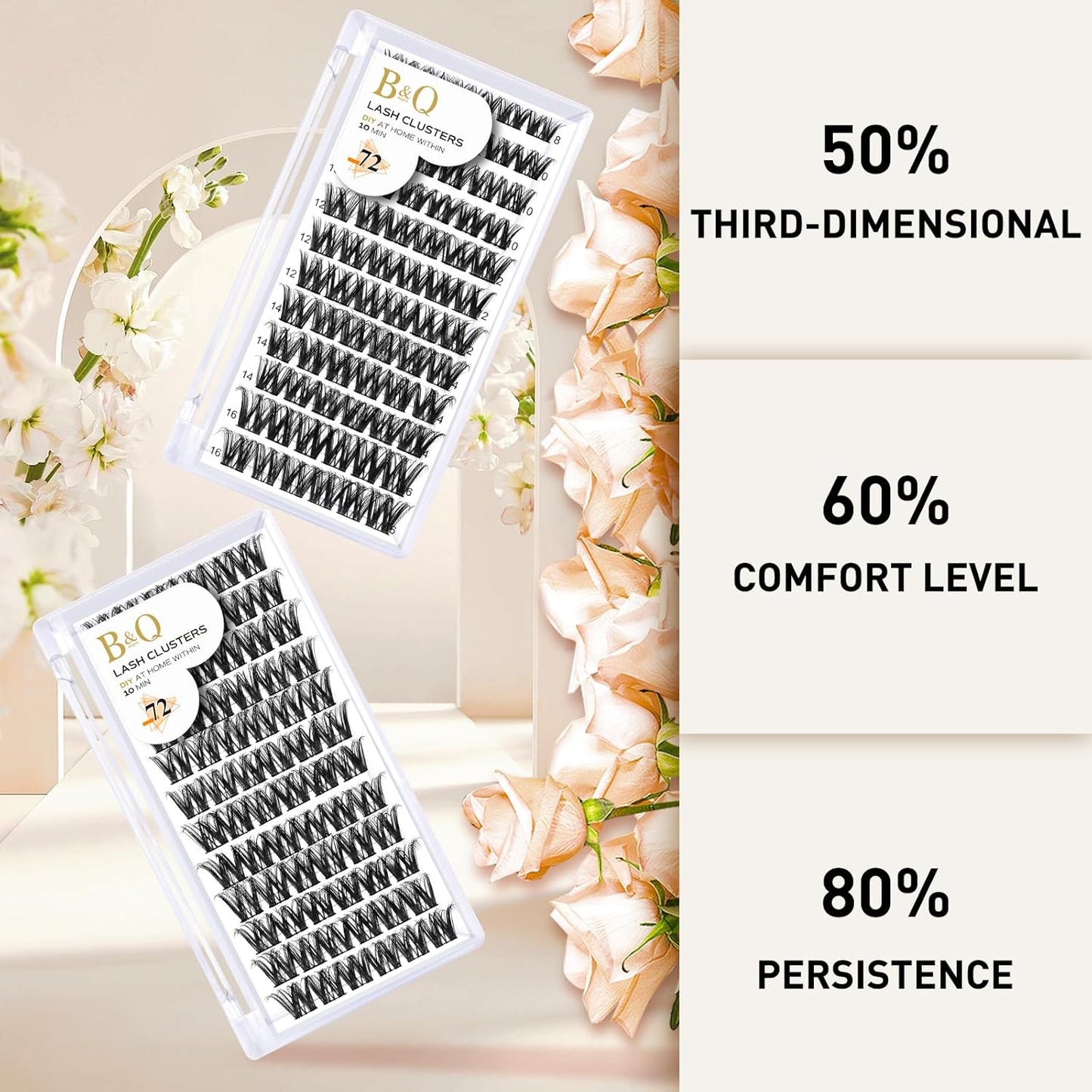 Lash Clusters B20 Mixed Tray Manga Lashes 72 Clusters Lashes B&Qaugen LASH DIY Eyelash Extensions C D Curl Wispy Spiky Eyelash Clusters Extensions Individual Lashes Cluster at Home (B20,D-8-16MIX)