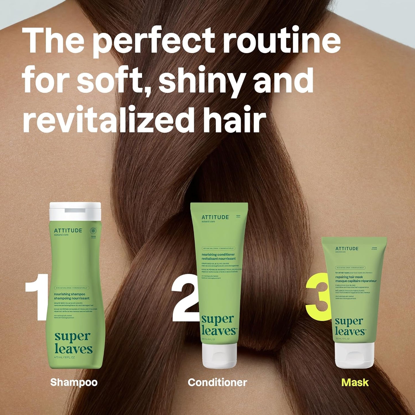 ATTITUDE Repairing Hair Mask, Nourishes and Improves Hair's Appearance, Fabulous Oils Blend, Abyssinian Oil, Argan Oil, Shea Butter, Vegan Hair Care, Pink Argan Scent, 5 Fl Oz