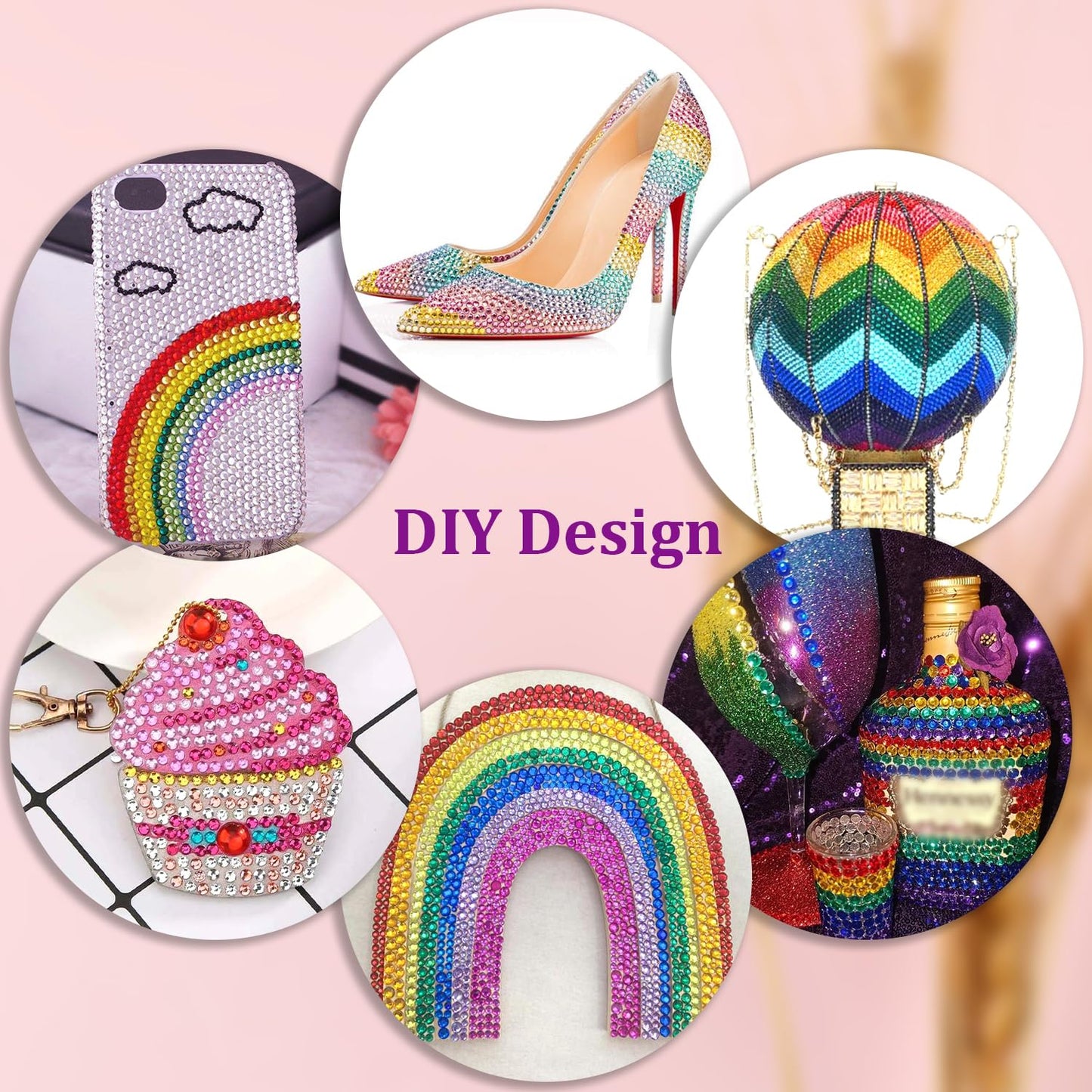 12600Pcs Resin Rhinestones for Bedazzling with Tweezers, Multicolor 4mm Rhinestones for Crafting with 3Pcs 10ml B7000 Jewelry Glue for DIY Crafts Clothing Tumblers Shoes Fabric Nail Art