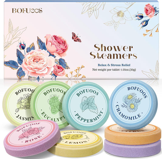 Shower Steamers Aromatherapy, Christmas Birthday White Elephant Gifts for Adults Women Teen Girls Mom, Stocking Stuffers for Women, Relaxation SPA Self Care Natural Essential Oils Bath Bombs