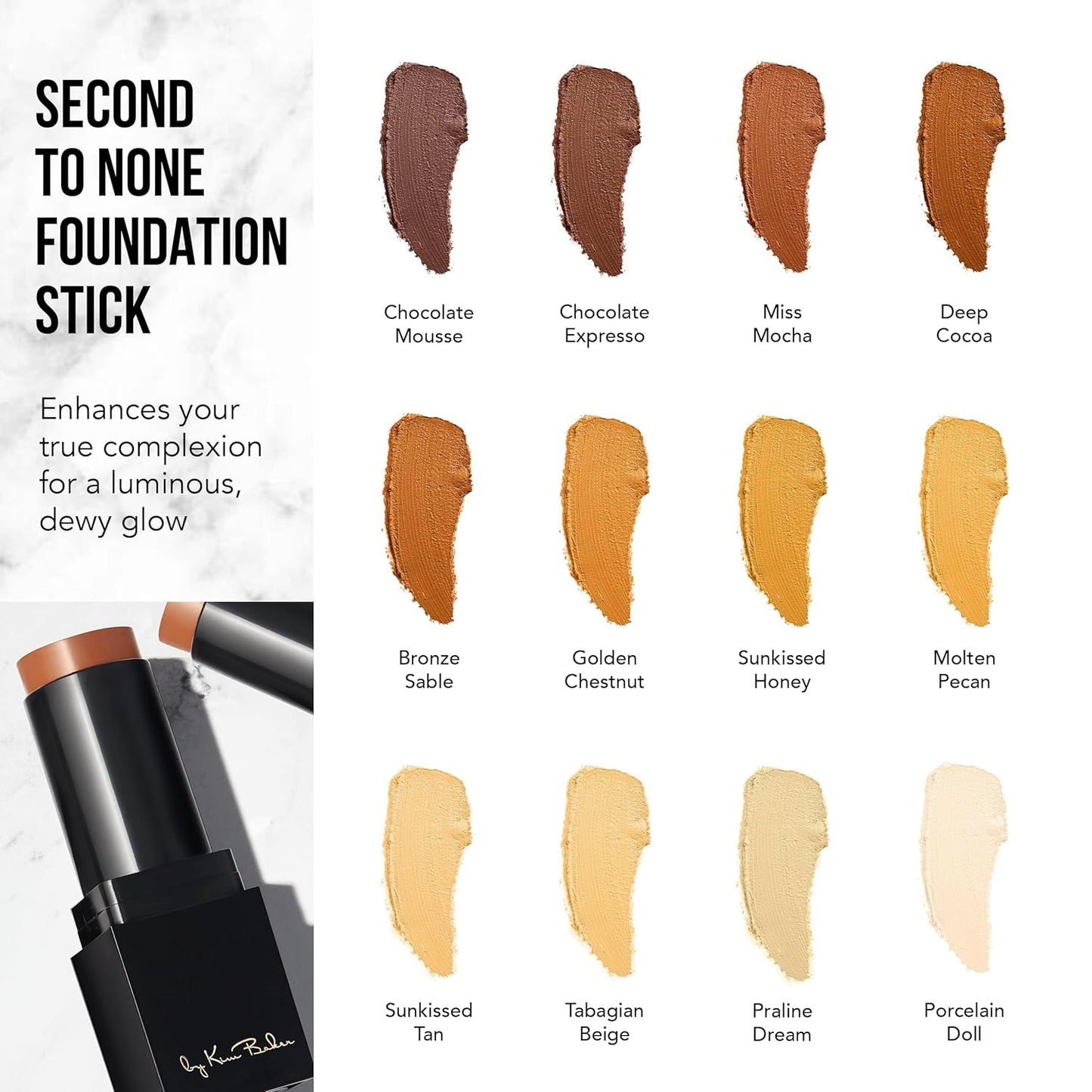 Glamazon Second to None Foundation Stick, Sunkissed Tan, Light-to-Full Coverage, Weightless Makeup With a Glowy Natural Finish