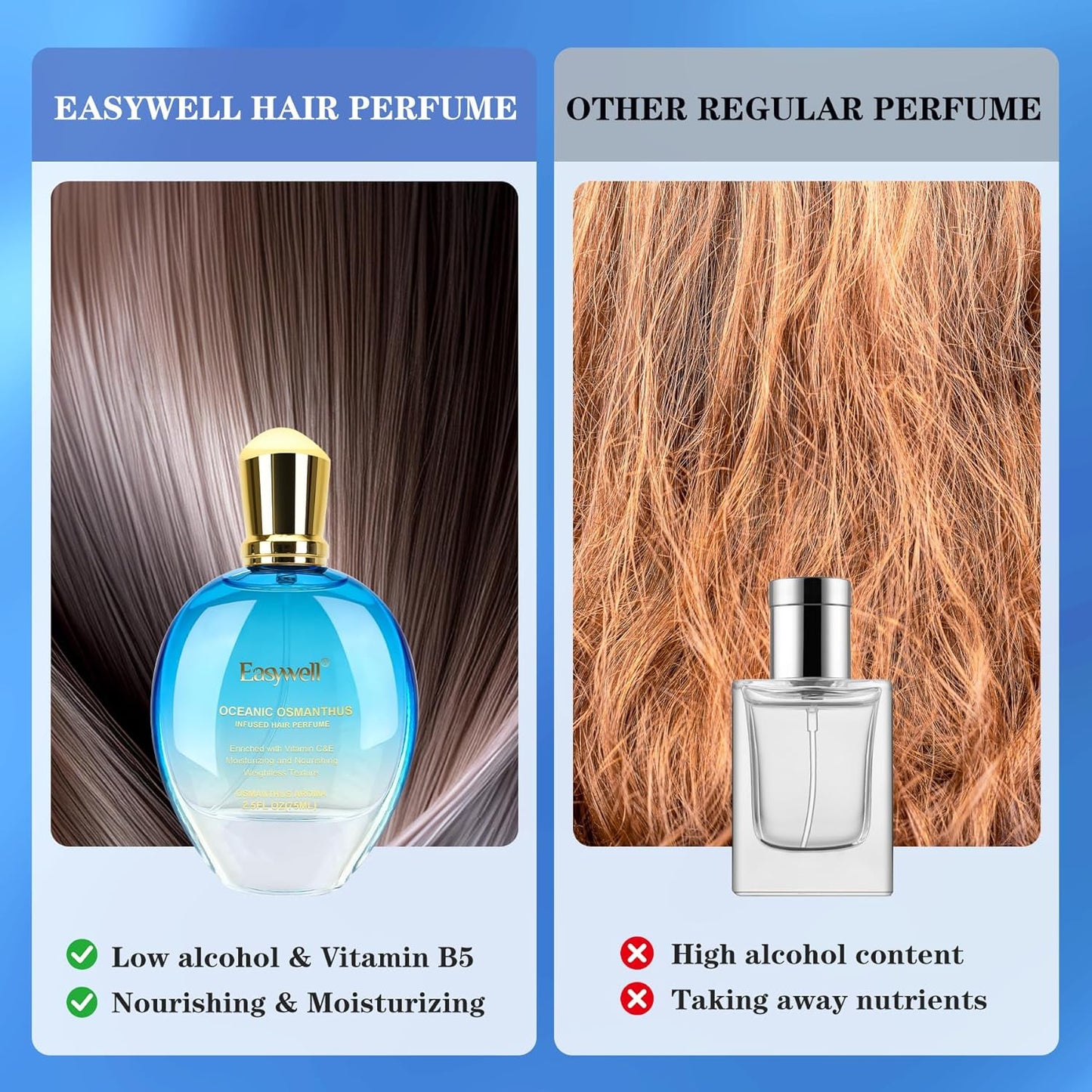Leave In Conditioner Spray, Hair Perfume for Women, Hair Spray Women with Vitamin B5, Moisturizing & Nourishing Damaged Hair, Daily Hair Repair Mist, Oceanic Osmanthus, 2.5 Fl Oz