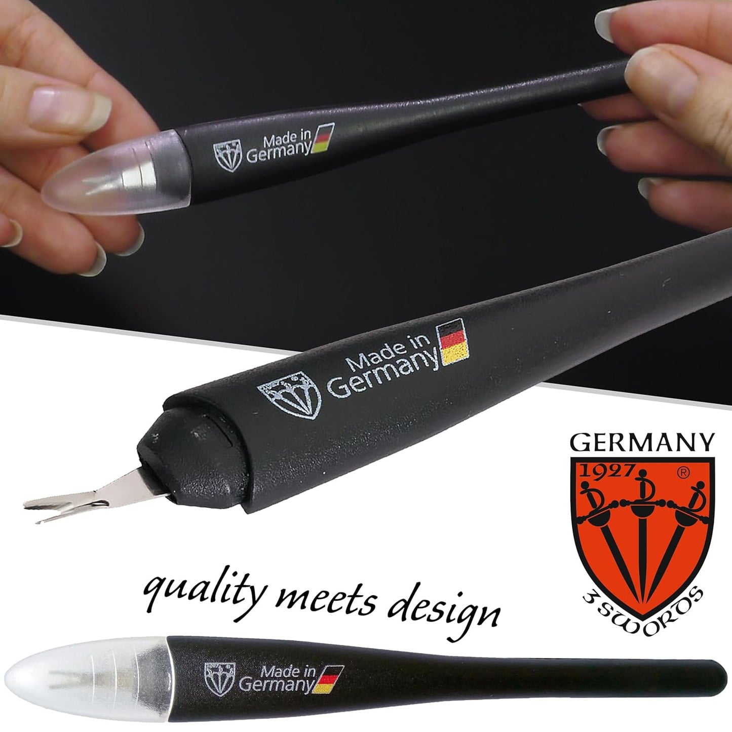 3 Swords Germany - Brand Quality Cuticle Knife Trimmer Remover Cutter (1pc.) Manicure Pedicure Grooming for Professional Finger & Toe Nail Care by 3 Swords, Made in Solingen Germany