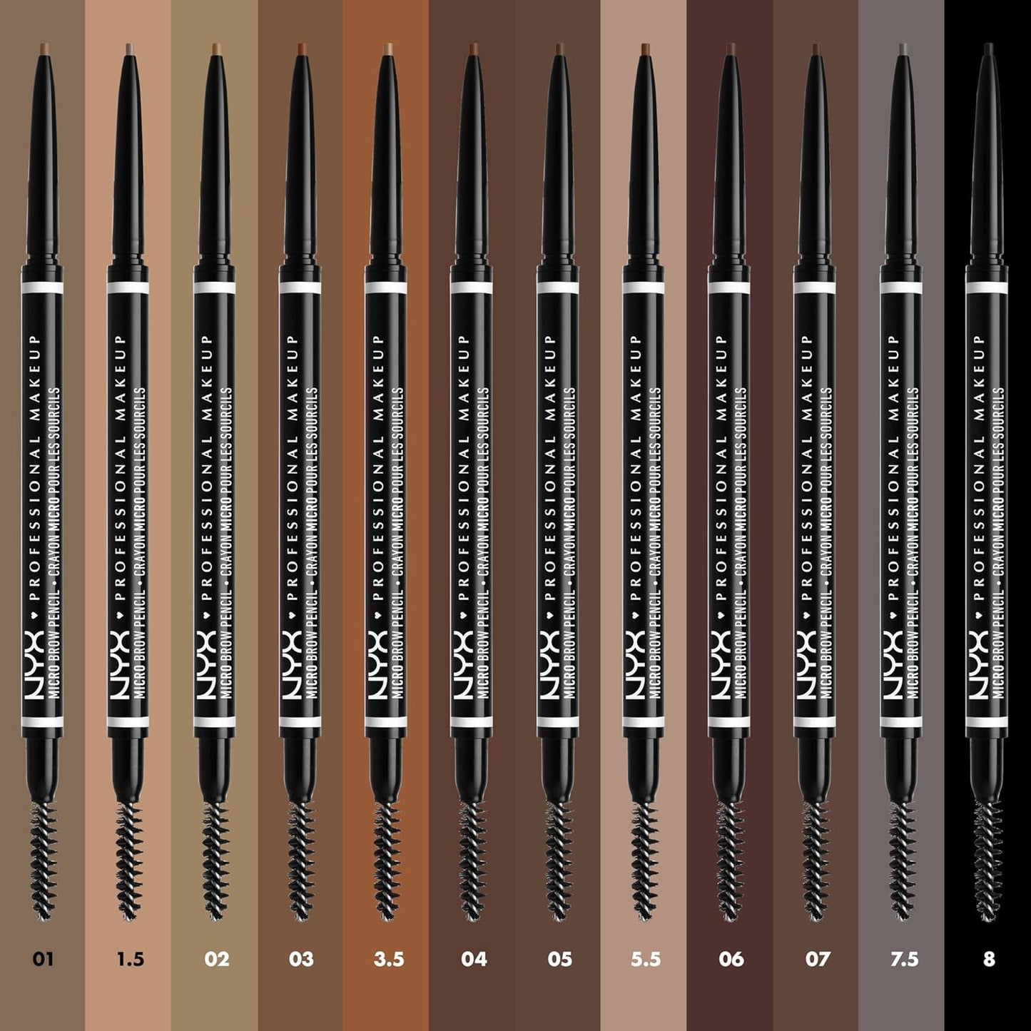NYX PROFESSIONAL MAKEUP Micro Brow Pencil, Precise Eyebrow Pencil - Black