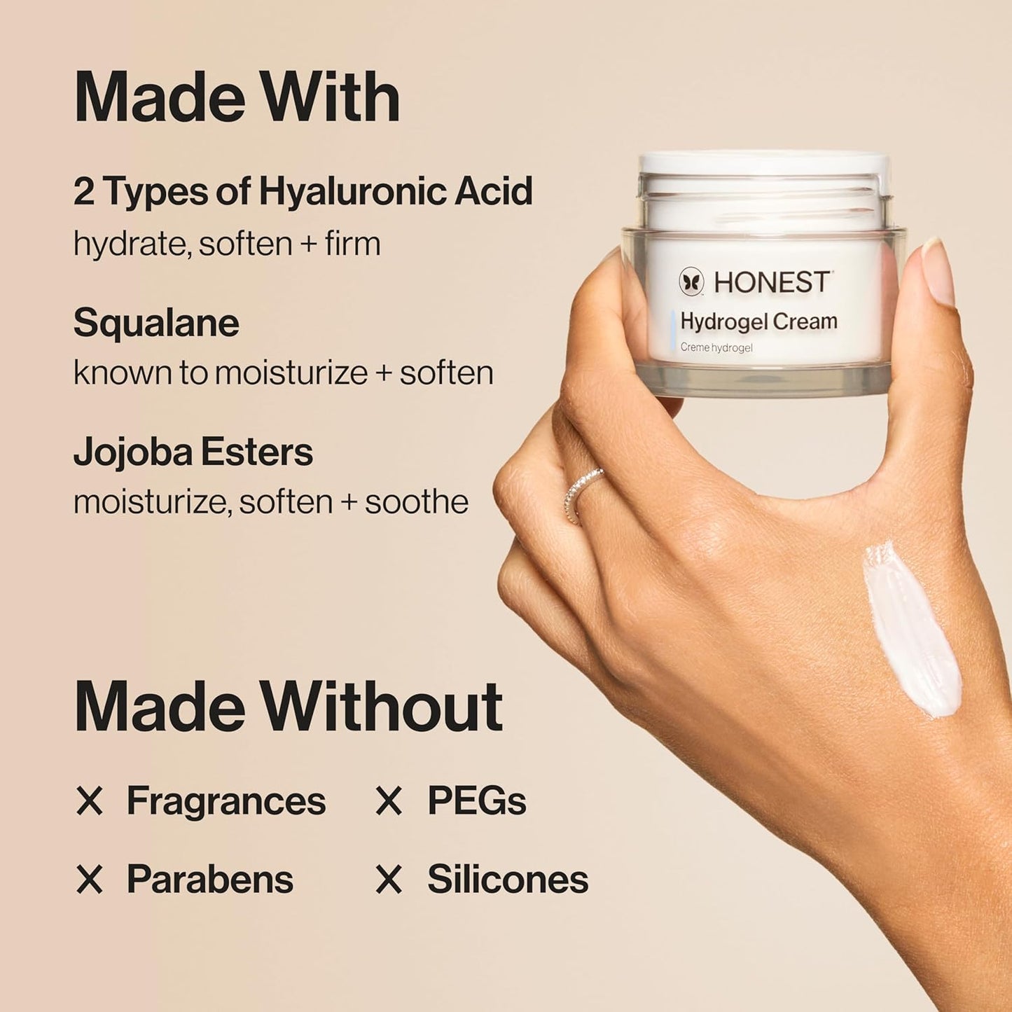 Honest Beauty Refill Pod for Full Size Hydrogel Cream | Lightweight, Moisturizing Water Cream | Gentle for Sensitive Skin, Fragrance Free, Vegan | 1.7 fl oz