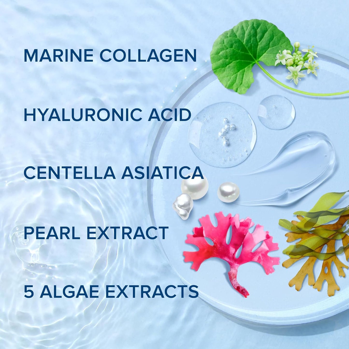 MAREE Collagen Facial Mask with Hyaluronic Acid 2 PACK - Hydrating Face Masks Skincare - Mascarillas Faciales For Women Skin Care - Multicolor, 12 Count