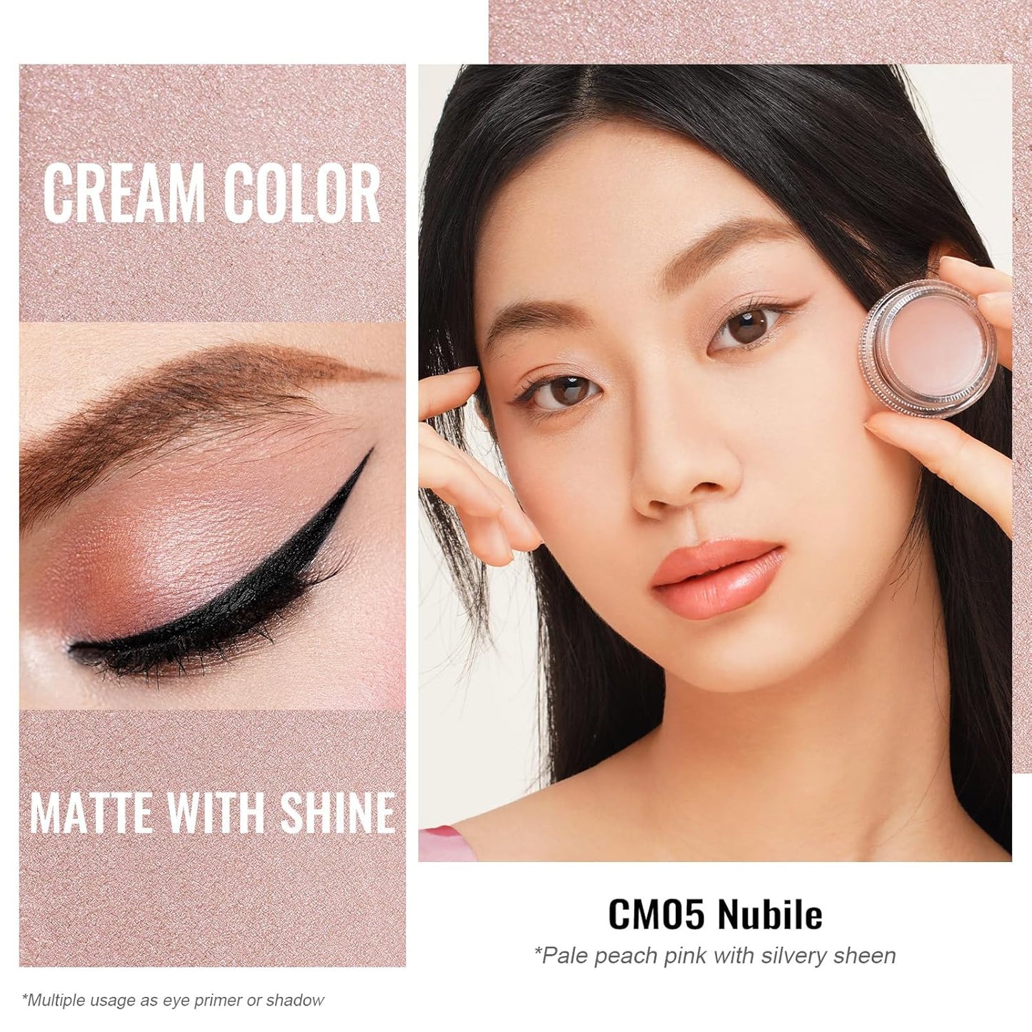 Oulac Matte Eyeshadow 3-in-1 Eyeshadow Eye Primer&Eyeliner Highly Pigmented Waterproof Smudge-proof Long Lasting Wear Smooth&Blendable Formula for Natural Look,Vegan & Cruelty-Free,CM05