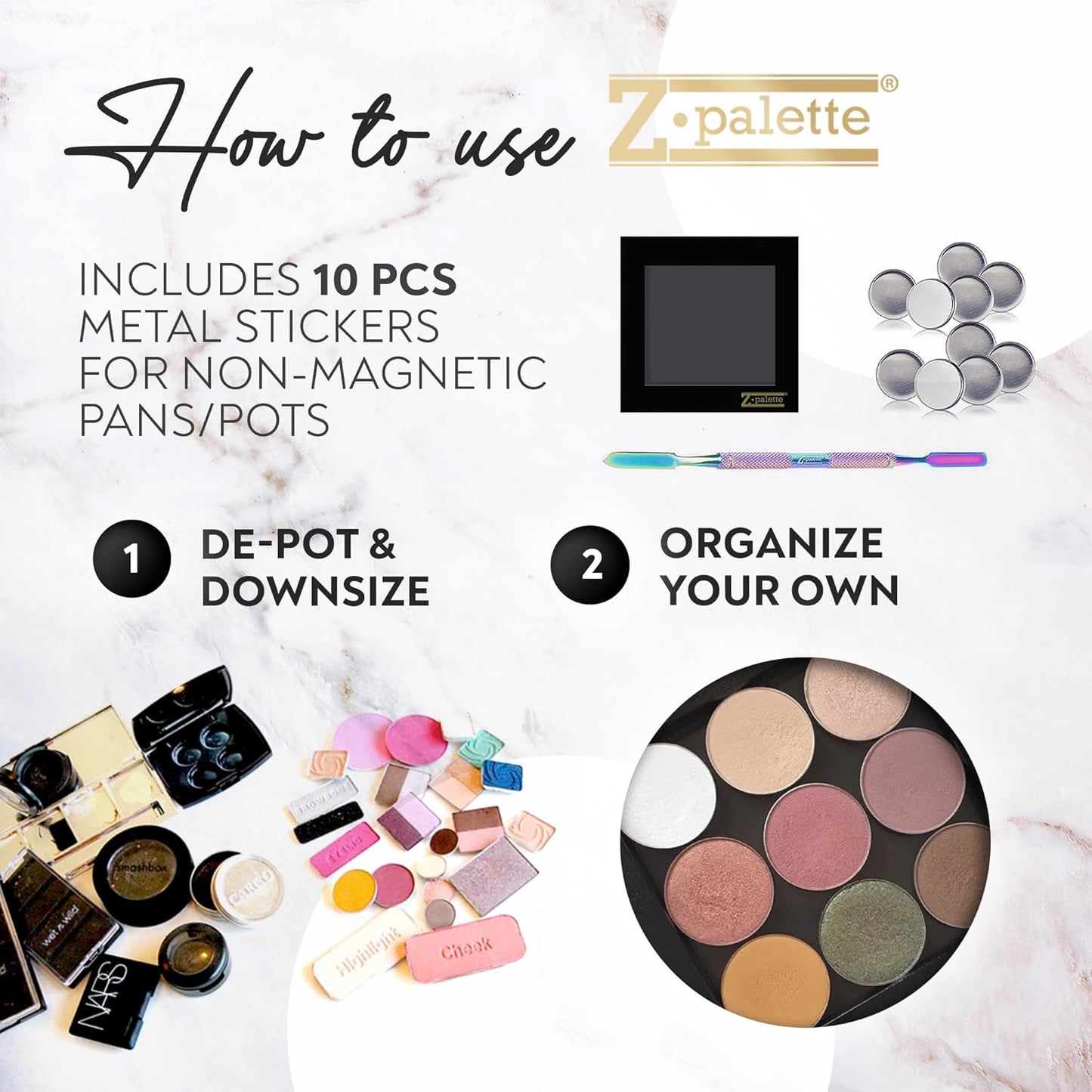 Small Magnetic Makeup Palette, Empty Magnetic Palette, Universal Magnet makeup palette for Eyeshadows, Powders, Customizable Beauty Organizer with Clear Window