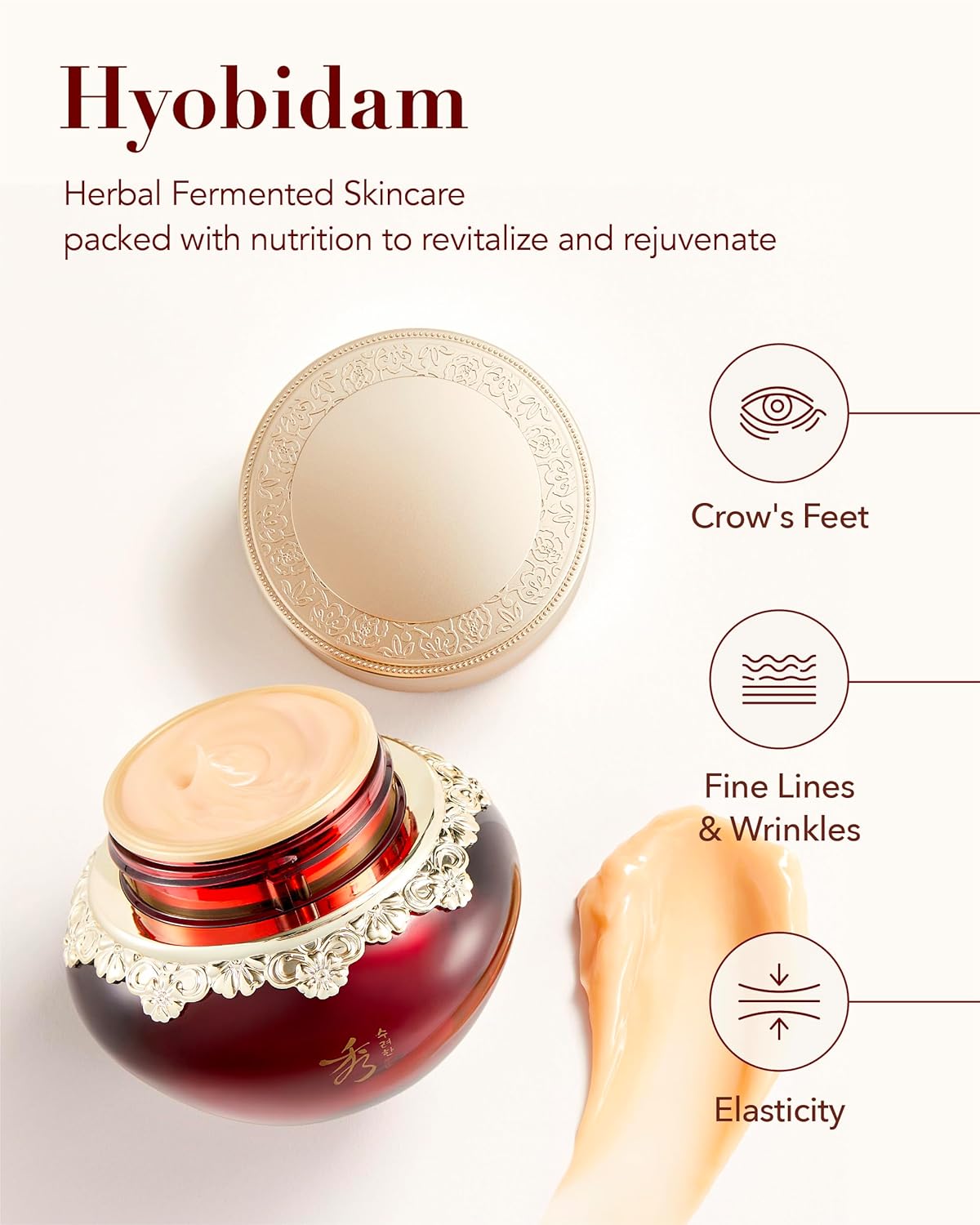 Sooryehan HYOBIDAM FERMENTED EYE CREAM - Korean Skincare, Luxury Premium High-end Cream, Intensive Skin Care (25 ml /0.84 Fl Oz) Korean Skincare