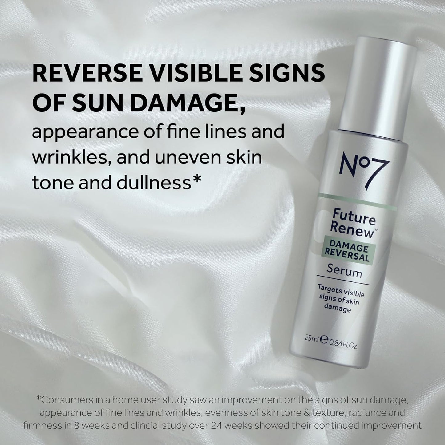No7 Future Renew Damage Reversal Anti Aging Serum for Face - Face Serum for Women with Peptides to Support Skin Repair - Helps Reduce Fine Lines, Wrinkles, Dryness & Uneven Tone (0.84 Fl oz)