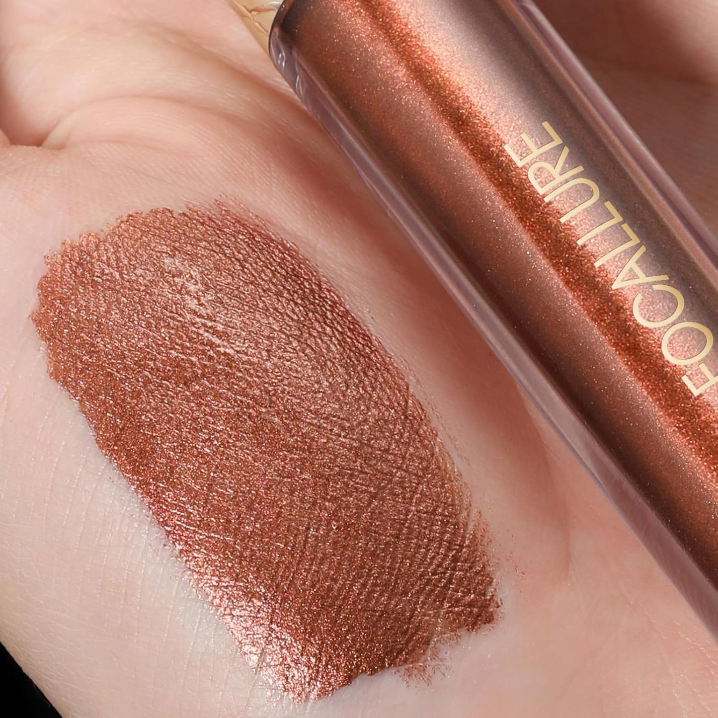 FOCALLURE Metallic Liquid Lipstick,Non Stick Cup Lip Gloss,High Impact Lip Color with Transfer-proof Wear,Long Lasting & Waterproof Lipstick Makeup for Women,After Heat
