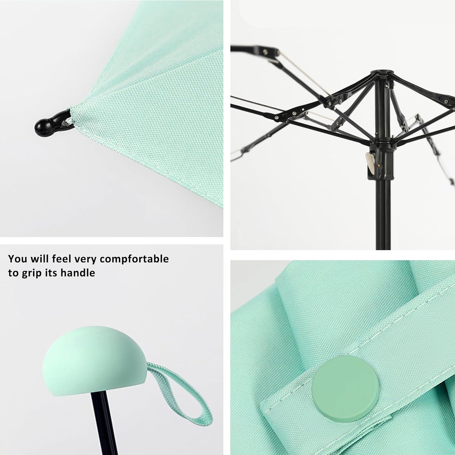 BAODINI Travel Essentials Mini Umbrella for Purse With Case Small Compact UV Sun Protection Lightweight Tiny Pocket Manual Open Close Umbrella for Women Kids and Men Fit Purse Backpack