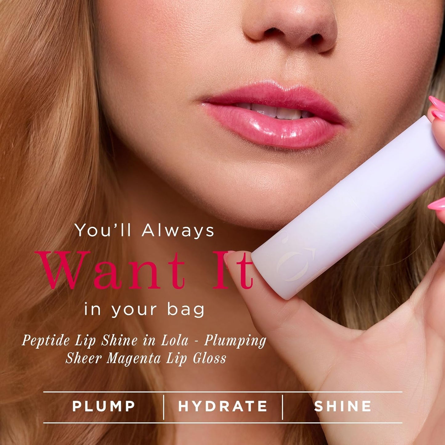 Côte Beauty's Peptide Lip Shine in Lola, Ultra Hydrating & Long-Lasting Coral Plumping Lip Gloss for Women with Hyaluronic Acid, Shea Butter & Jojoba Oil, Vegan & Cruelty-Free, 0.12 Fl Oz