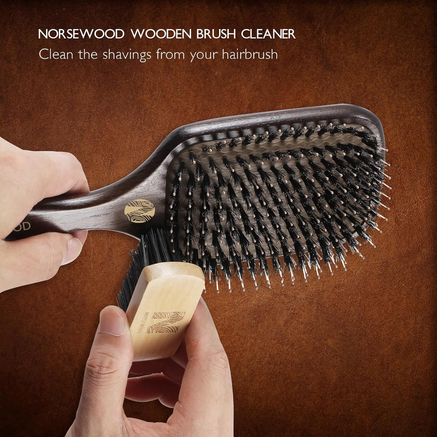 100% Boar Bristle Hair Brush Set, Detangler for Long, Short, Thin, Curly, Straight, or Wavy,Hairbrush for Enhancing Shine,Great for Men, Women, and Kids