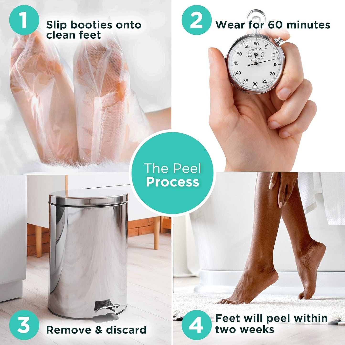 DERMORA Foot Peel Mask - 2 Pack of Regular Size Skin Exfoliating Foot Masks for Dry, Cracked Feet, Callus, Dead Skin Remover for Baby Soft Feet, Lavender Scent