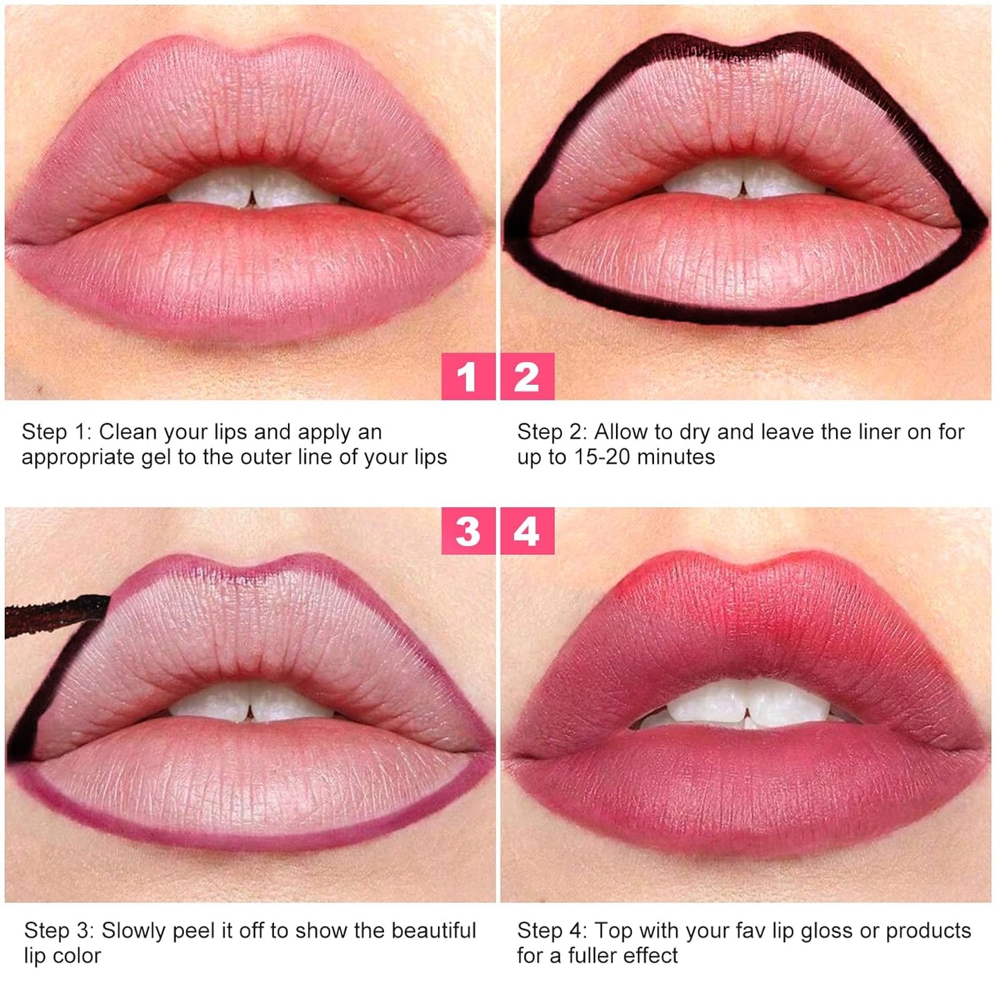 Lip Liner - Lip Stain Peel Off Moisturizing Long-Lasting & Waterproof Transfer Proof & Plumping, Non-Stick Cup Lip Liner Stain Tint For All Skin Types (Red, 1 PCS)