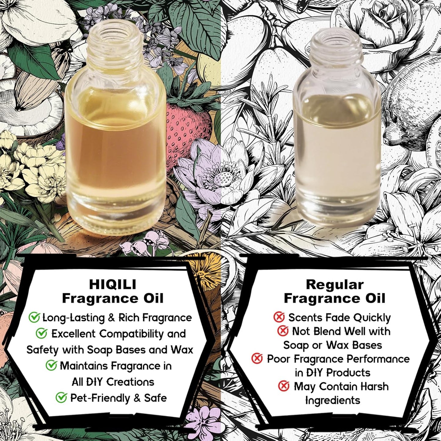 HIQILI Opium Crush Fragrance Oil for Candle, Soap Making, Floral Scent, Essential Oil Diffuser Use, Hair Care - 5.07 Fl Oz