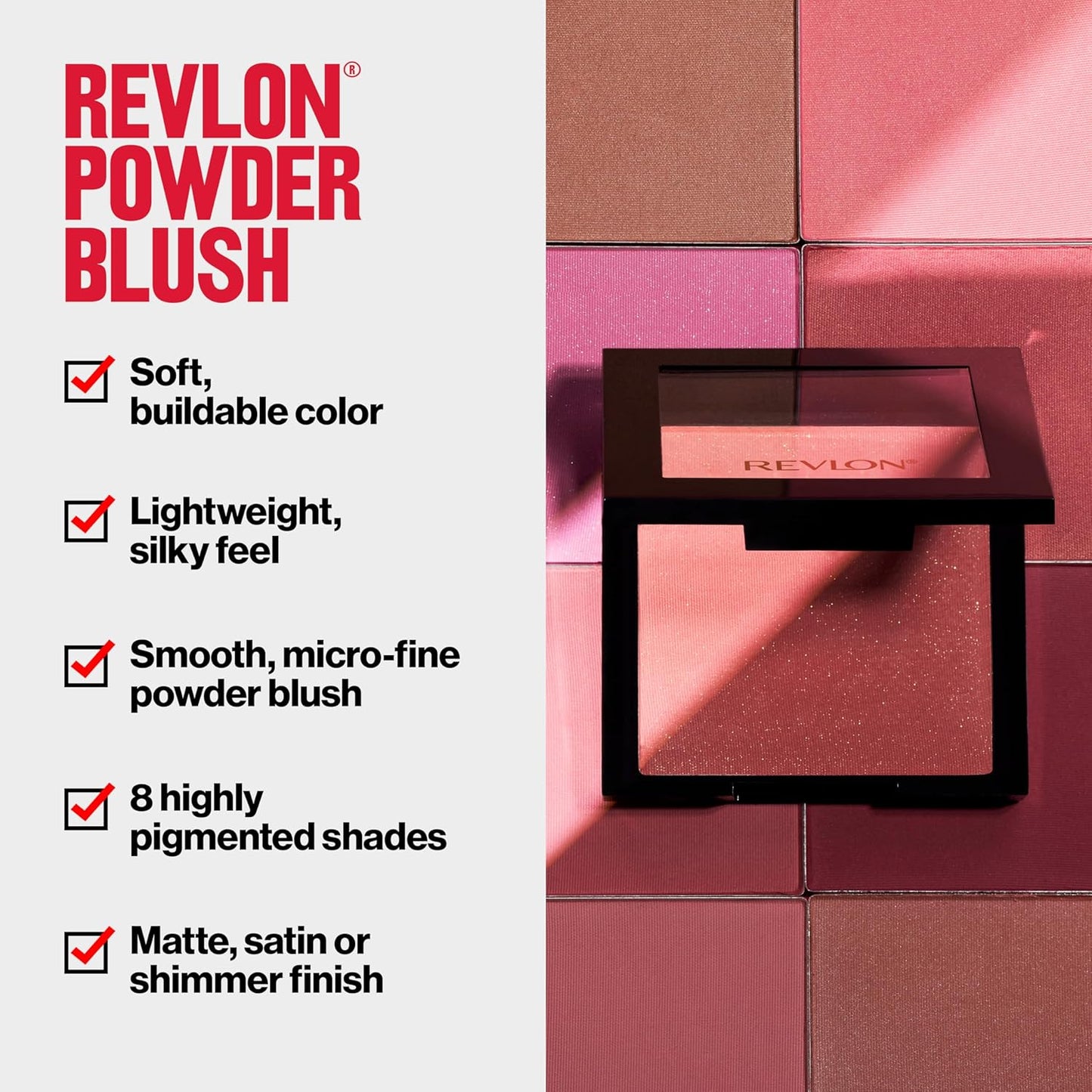 Revlon Blush, Powder Blush Face Makeup, High Impact Buildable Color, Lightweight & Smooth Finish, 006 Naughty Nude, 0.17 oz