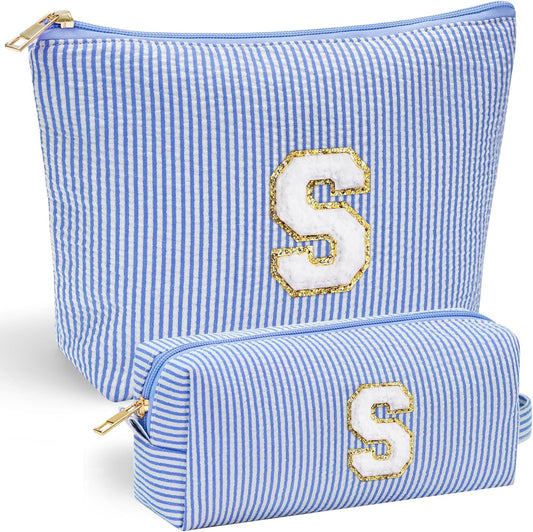 YOOLIFE Birthday Gifts for 3 4 5 6 7 8 9 10 11 12 13 Year Old Girls | Monogram Makeup Bag | Makeup Pouch | Stocking Stuffers for Girls | Birthday Gifts for Girls | Teen Girl Daughter Sister Gifts S