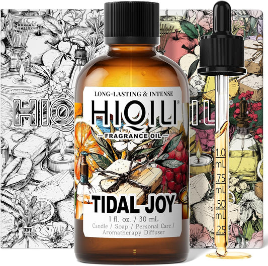 HIQILI Tidal Joy Fragrance Oil for Diffuser, Brown Sugar & Lemon Scents, Candle, Soap, Perfume Making, Long-Lasting - 1fl oz