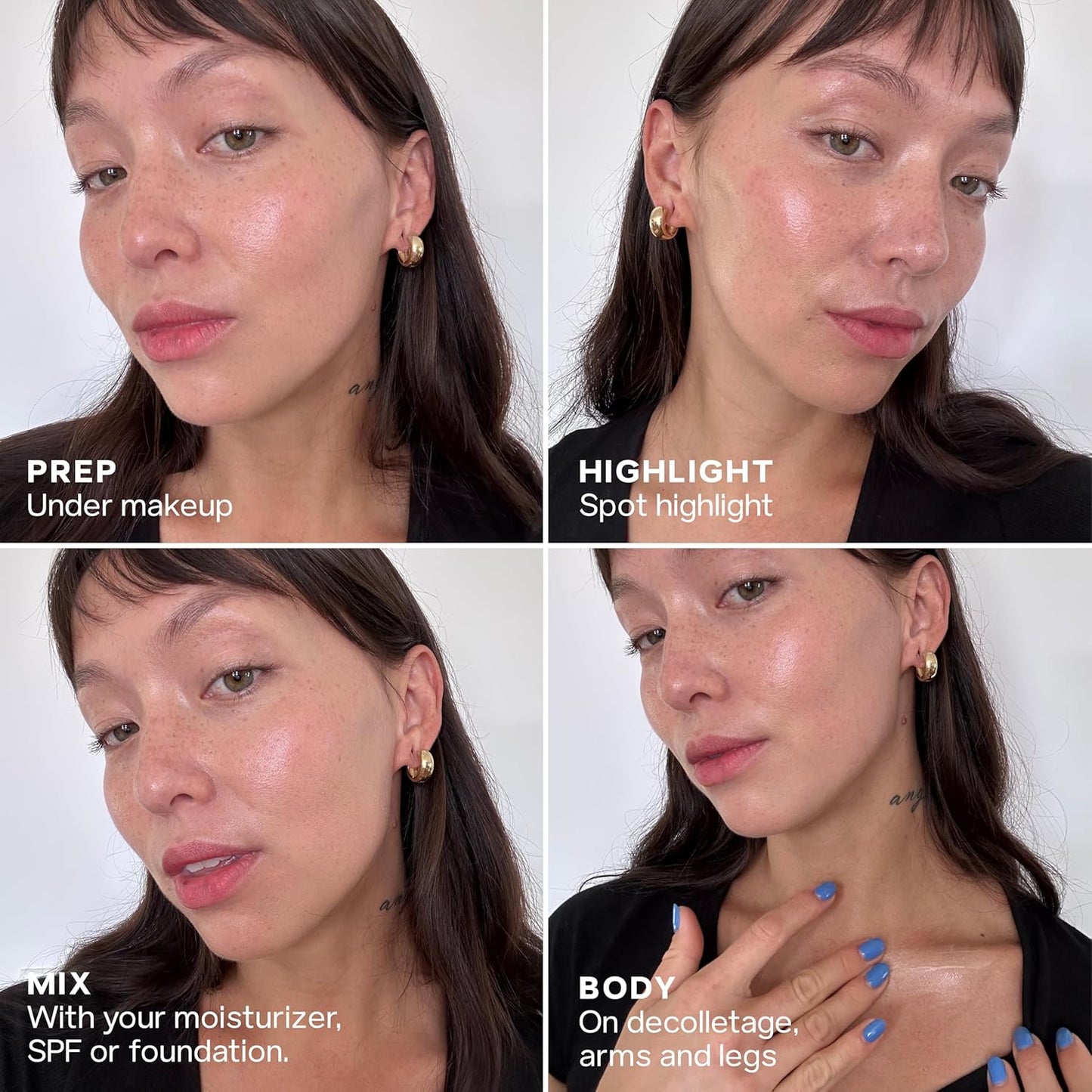 Saie Glowy Super Gel - Hydrating Makeup Primer and Illuminating Glow Serum Enriched with Vitamin C and Squalane Oil - All-Over Liquid Highlighter Makeup for Instant Glass Skin - Warmglow (1 oz)