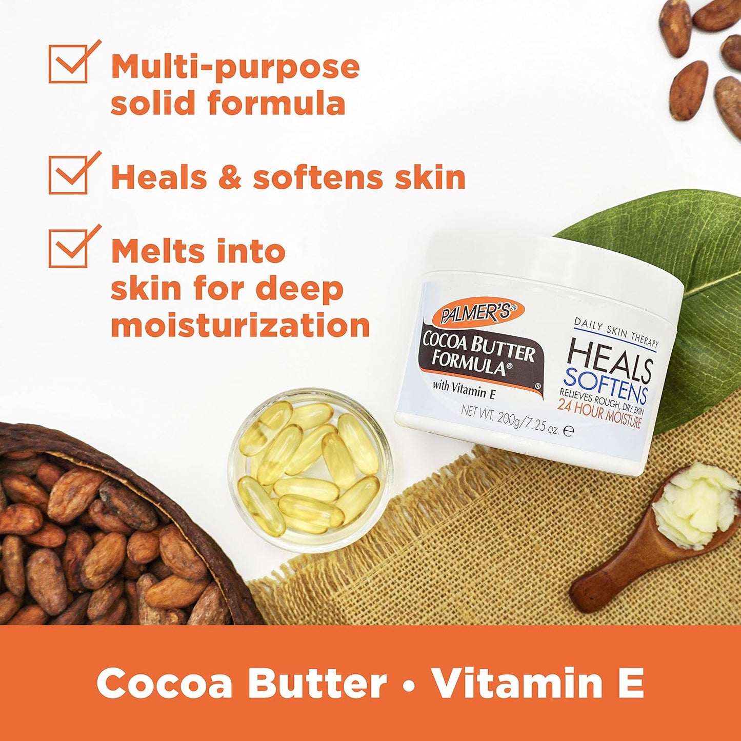 Palmer’s Cocoa Butter Formula Daily Skin Therapy, Solid Formula, 7.25 Ounces (Pack of 3) .pack
