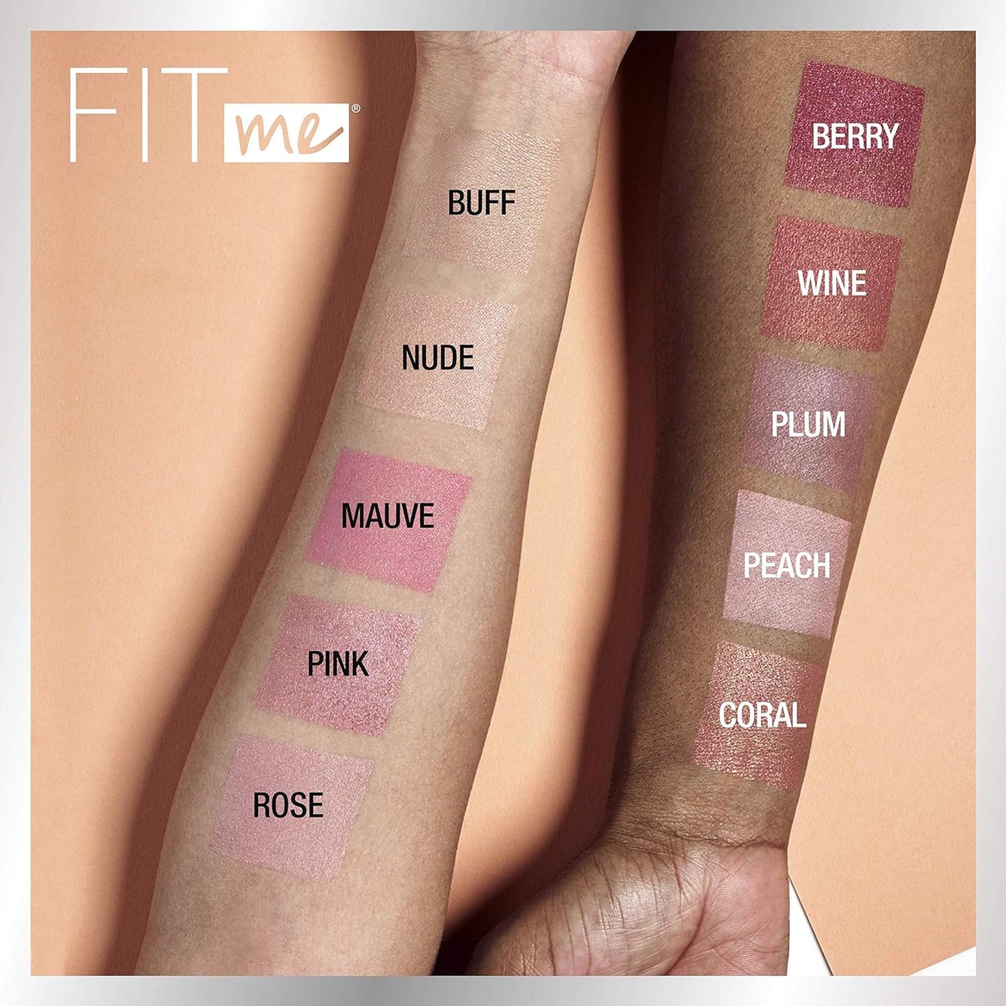 Maybelline Fit Me Blush, Lightweight, Smooth, Blendable, Long-lasting All-Day Face Enhancing Makeup Color, Buff, 1 Count (Pack of 4)