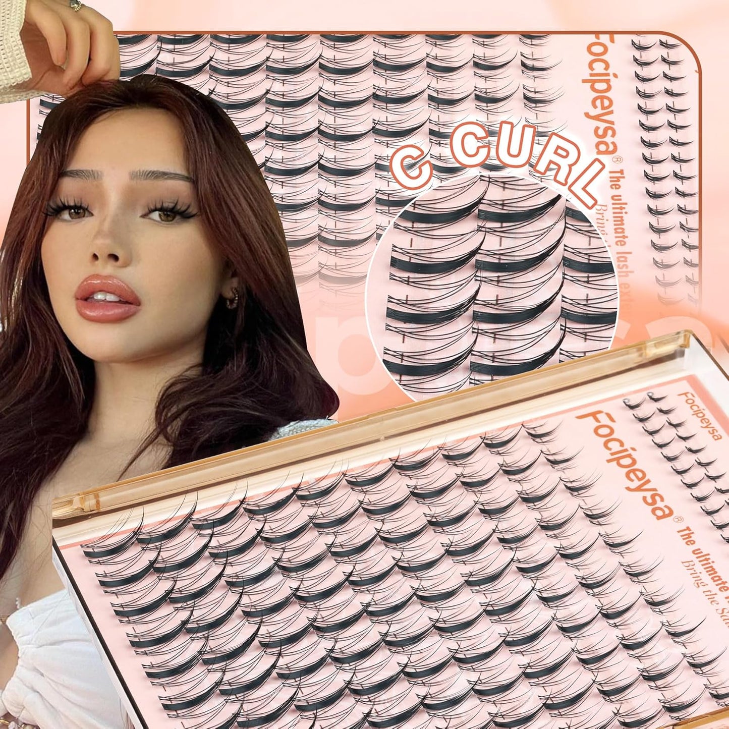 Focipeysa Spike Lash Clusters Kit with Bottom Lash Extension Lash Bond and Seal Manga Eyelash Clusters Kit Natural Look Fairy Individual Lashes Extensions Kit with Lash Tweezers