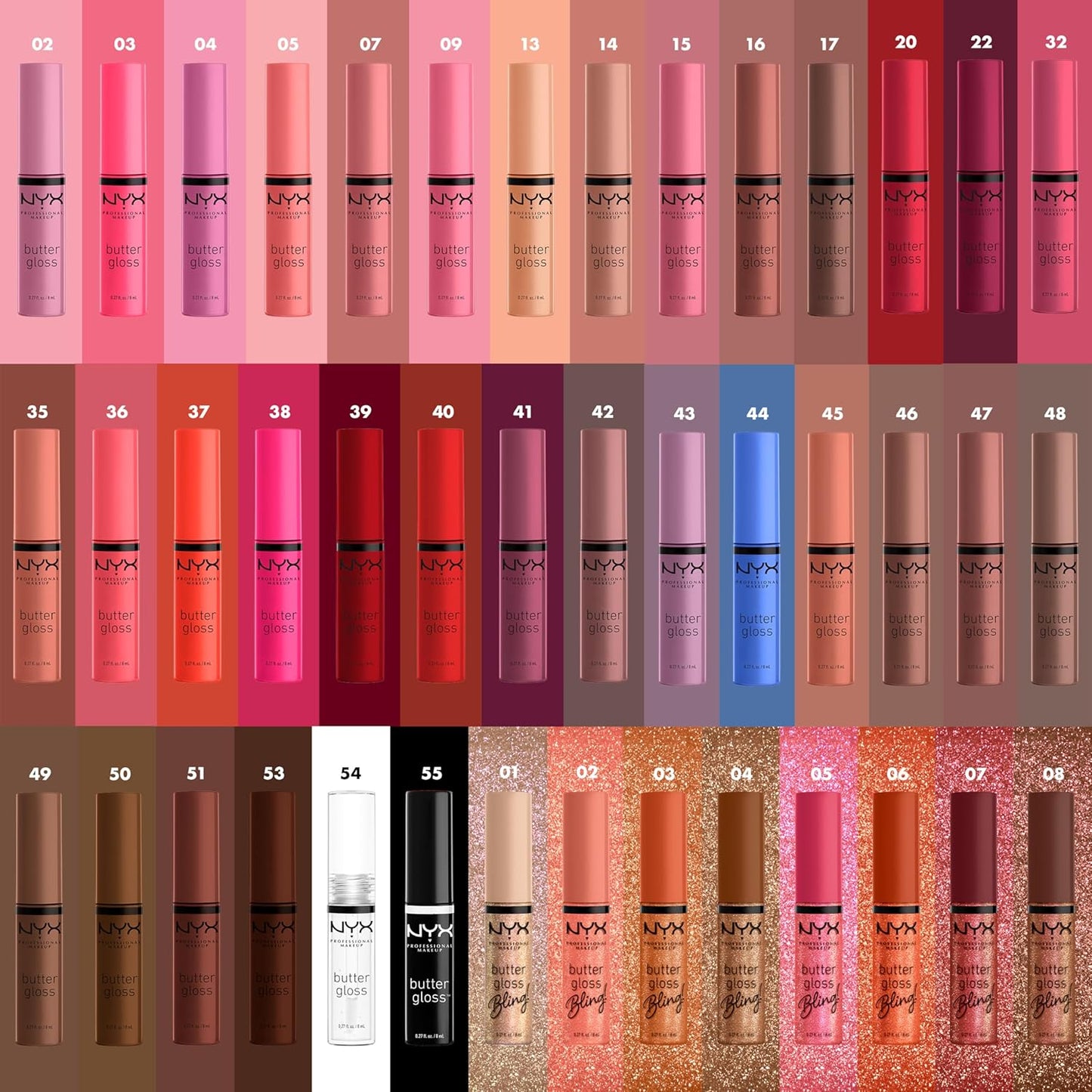 NYX PROFESSIONAL MAKEUP Butter Gloss, Non-Sticky Lip Gloss - Marshmallow (Muted Lilac) (Pack of 2)
