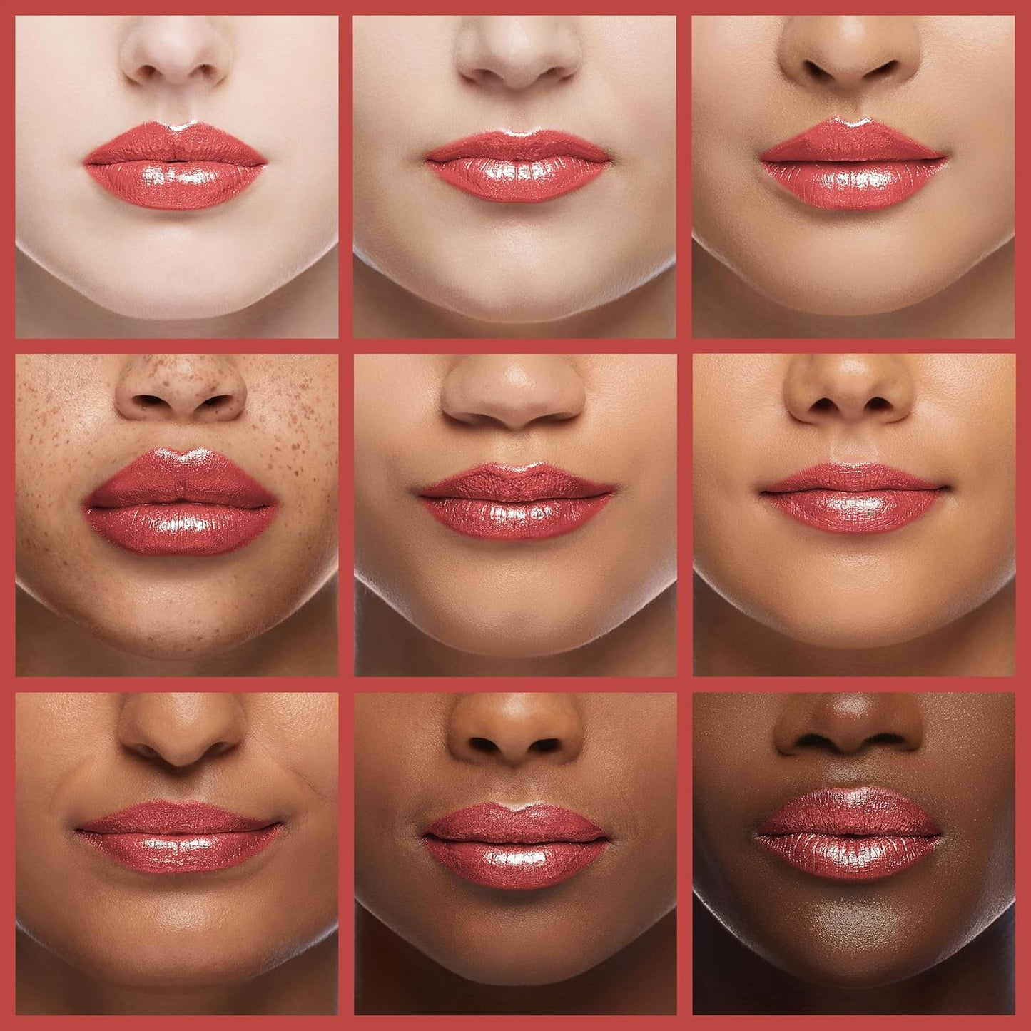 Oulac Coral Orange Lipstick for Women with Metallic 3D Shine Lightweight Hydrating Formula, High Impact Lip Color, Vegan Beauty, Full Coverage Lip Makeup, Christmas Gifts for Women, Be Happy(05)
