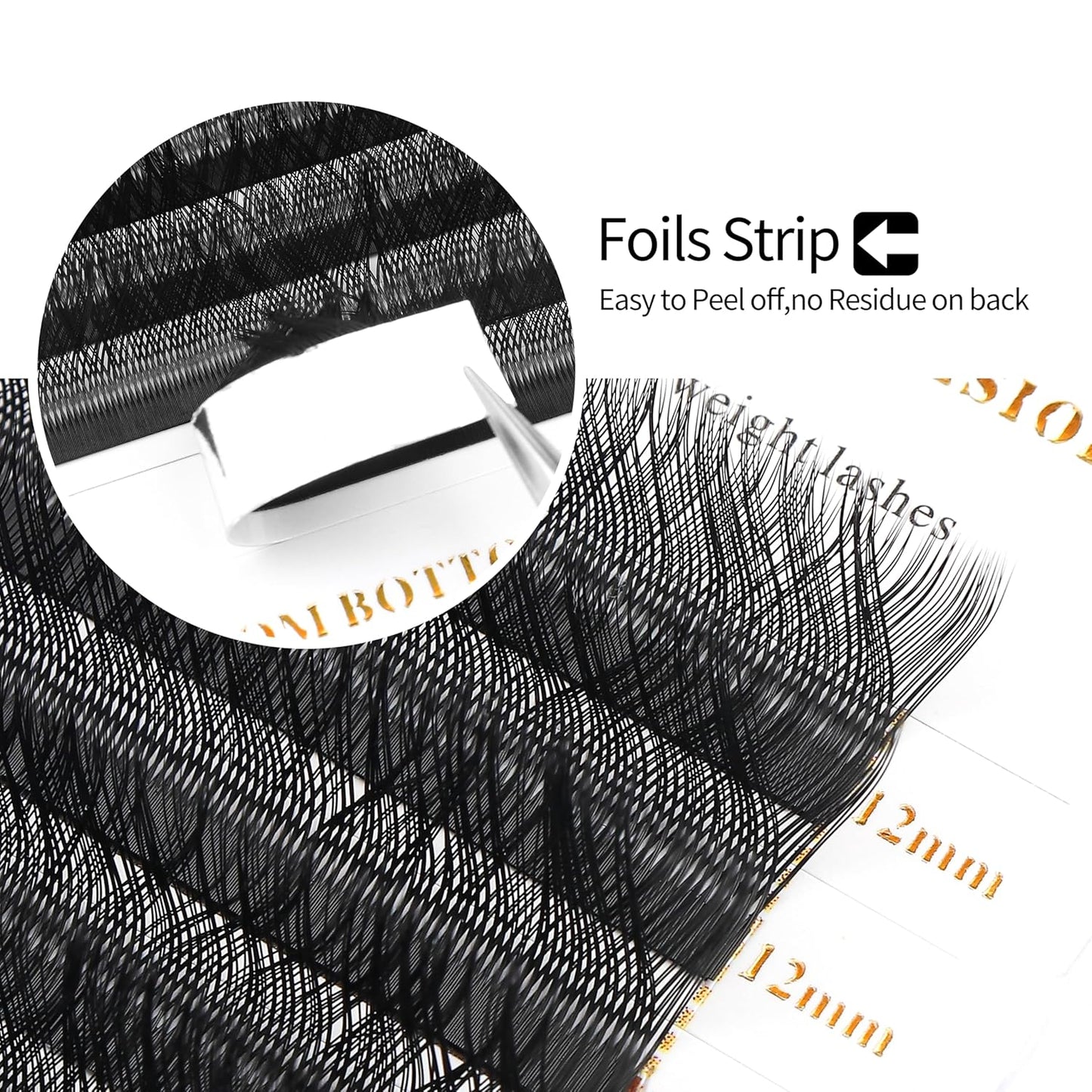 W Lash Extensions 4D Eyelash Extensions W Shape 0.07mm Thickness L Curl 9mm Premade Fans W Lashes Individual Lashes Matte Black 12 Rows False Eyelashes Volume Lashes(W-4D-0.07-L,9mm)