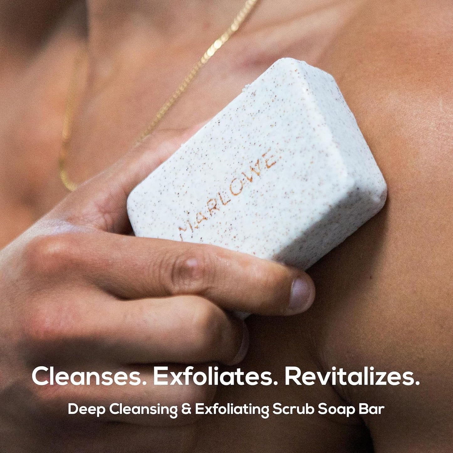 MARLOWE. No. 102 Body Scrub Soap 7 oz, Exfoliating Soap Bar with Shea Butter, Olive Oil & Green Tea Extracts, Cleanses, Smooths & Revitalizes Skin, Original Sage & Fir Scent